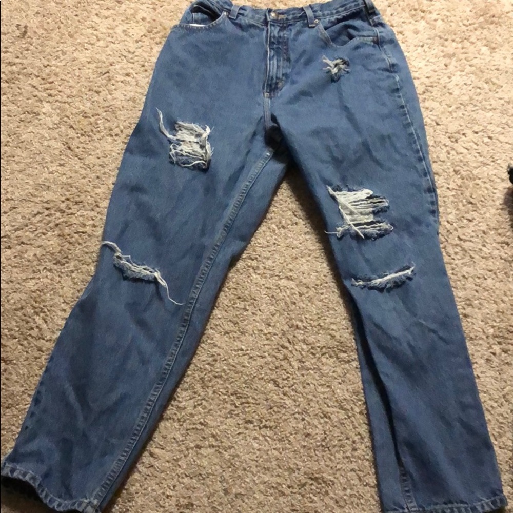 Ripped mom jeans